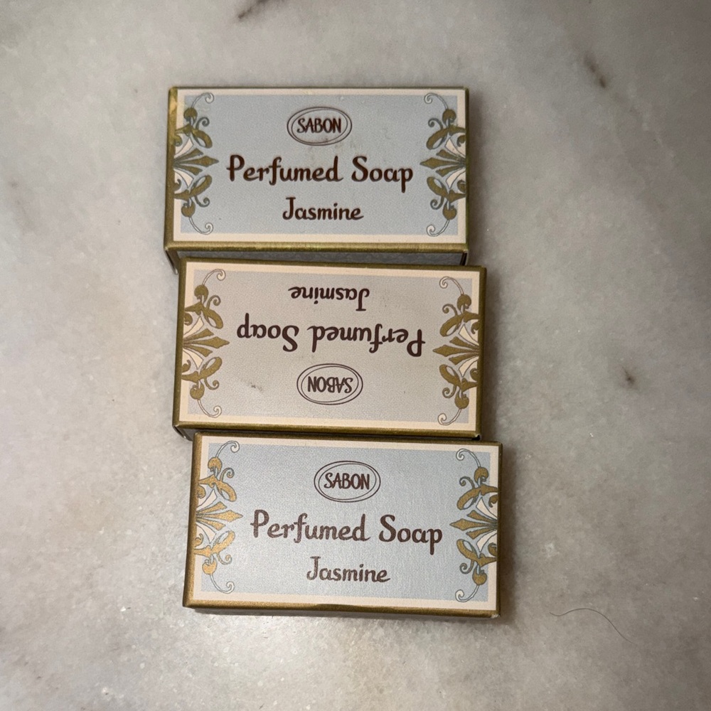 Set of three Sabon  jasmine travel soaps